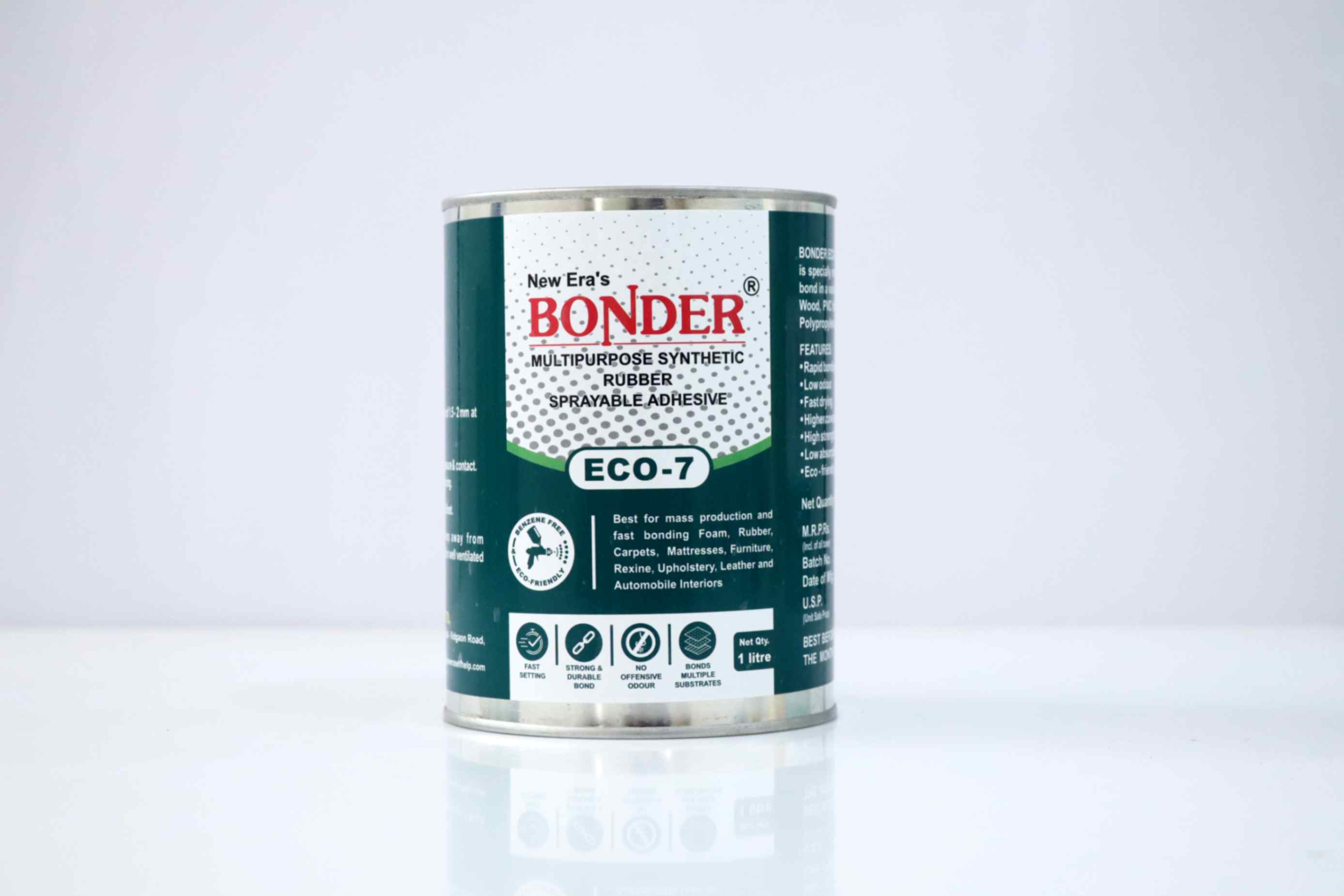 Bonder Eco-7 Multipurpose Synthetic Rubber Spray / Brush Adhesive  - 1 ltr Tin