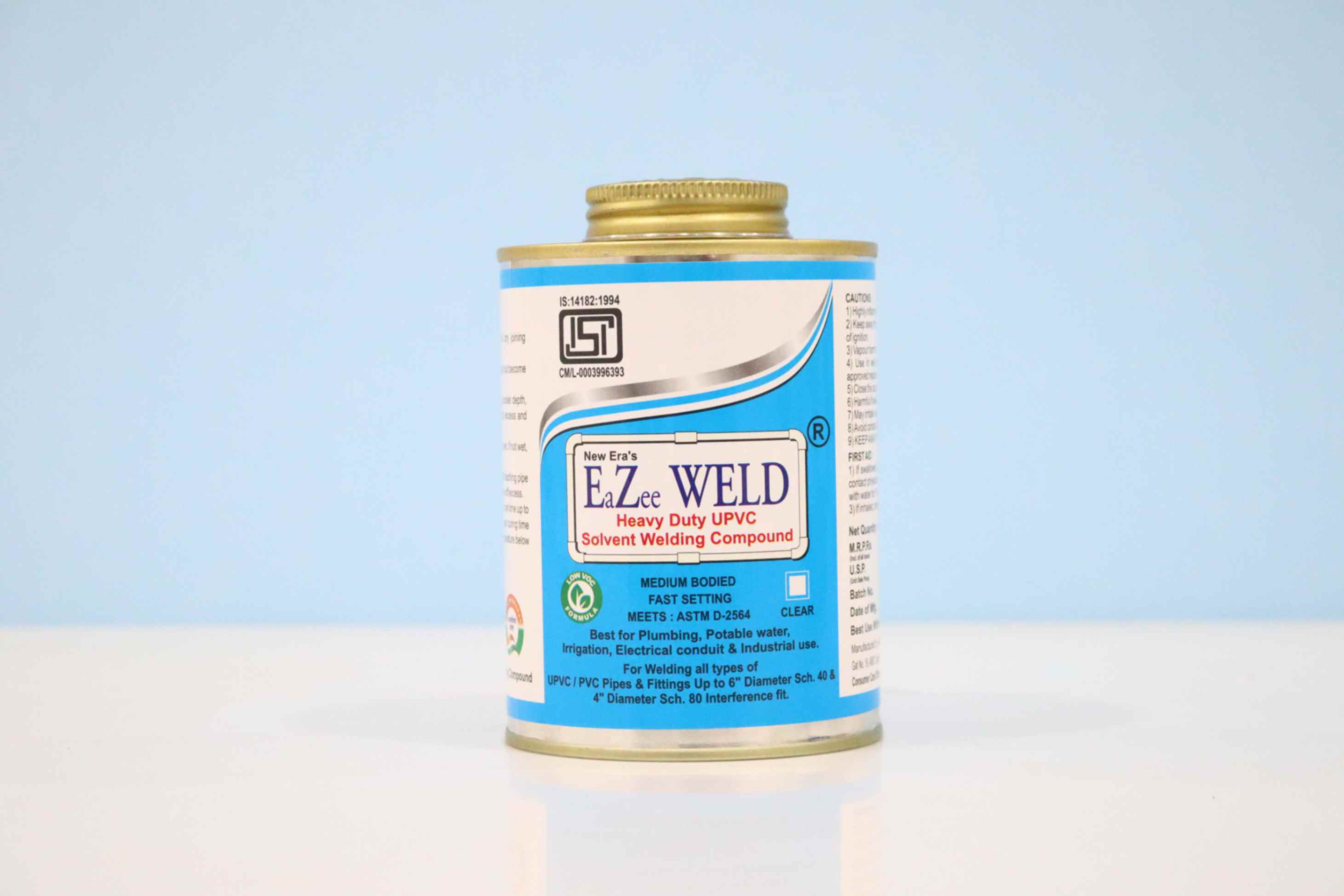 Eazee Weld Heavy Duty UPVC Solvent Compound Clear & Blue Medium Bodied - 500 ml Tin 
