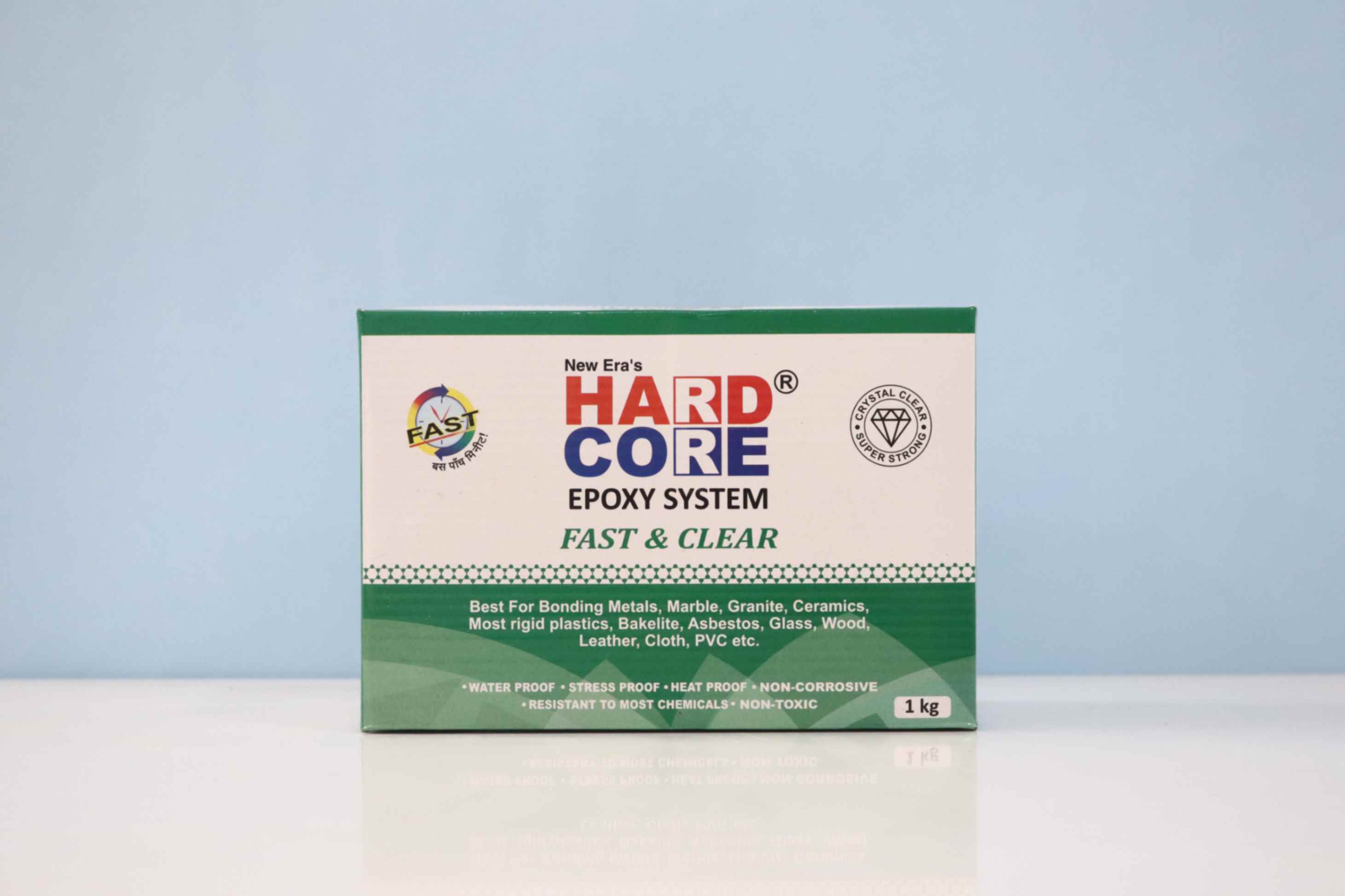 HardCore Epoxy Adhesive System (Fast & Clear ) (500 gm Part-A (R) & 500 gm Part-B (H)) - 1 kg Plastic Jar Container