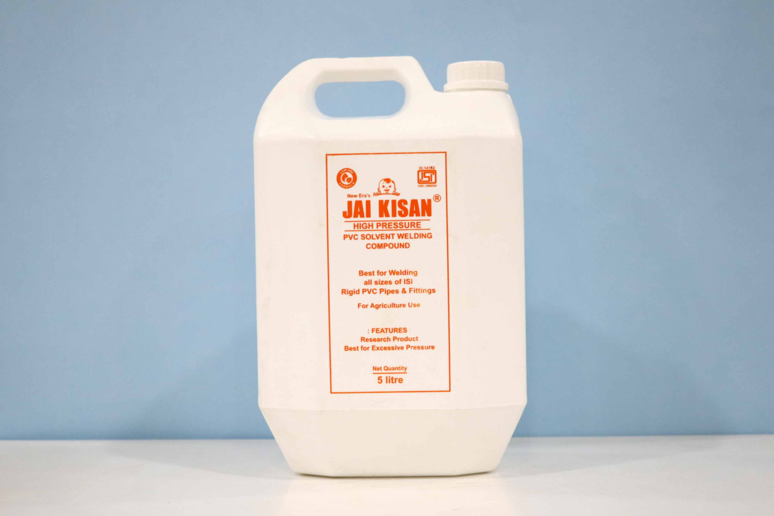 Jai Kisan PVC Solvent Welding Compound (High Pressure) 500cps(Clear) - 5 ltr. Can