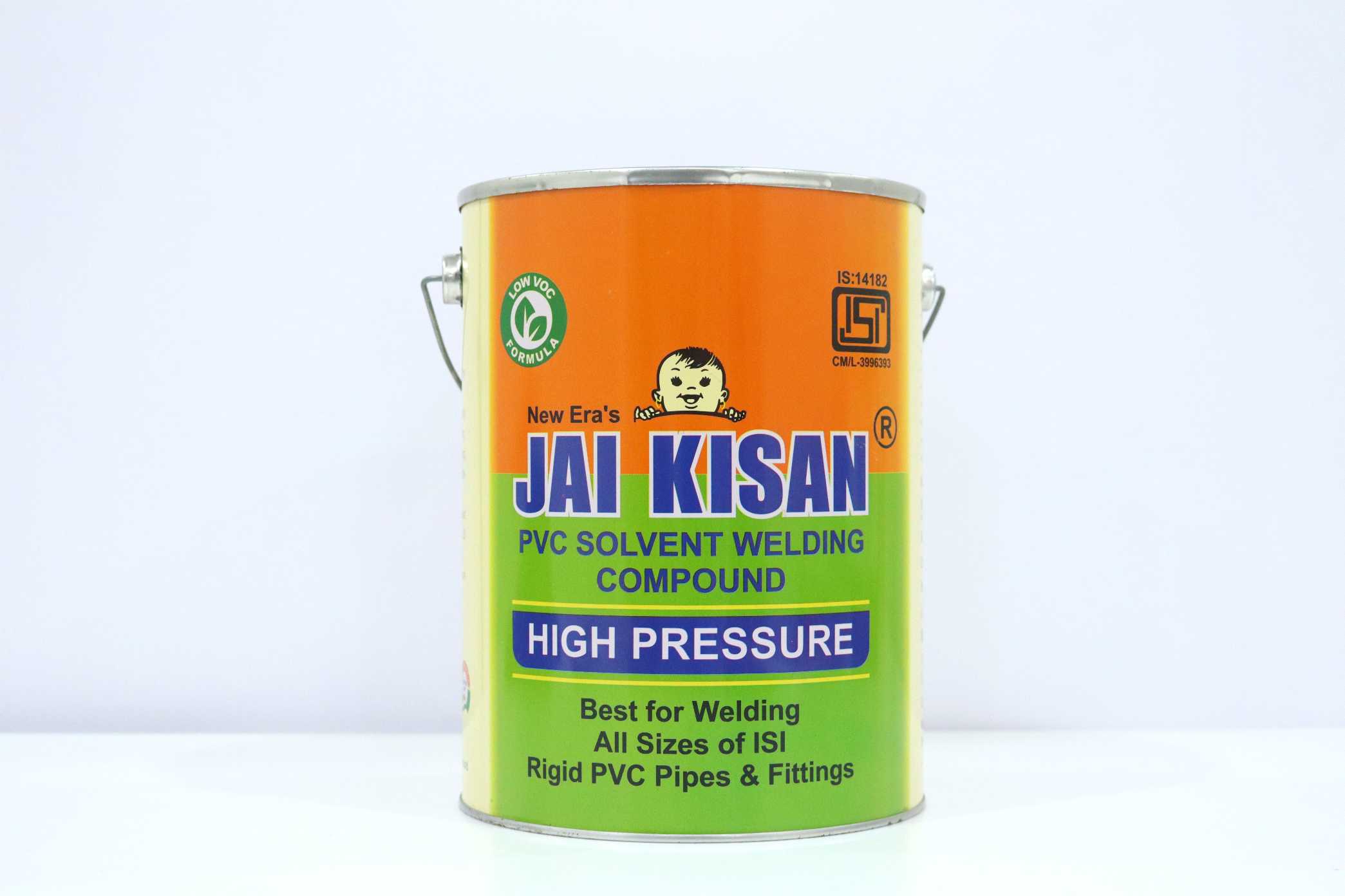 Jai Kisan PVC Solvent Welding Compound (High Pressure) 500cps(Clear) - 5 ltr. Tin