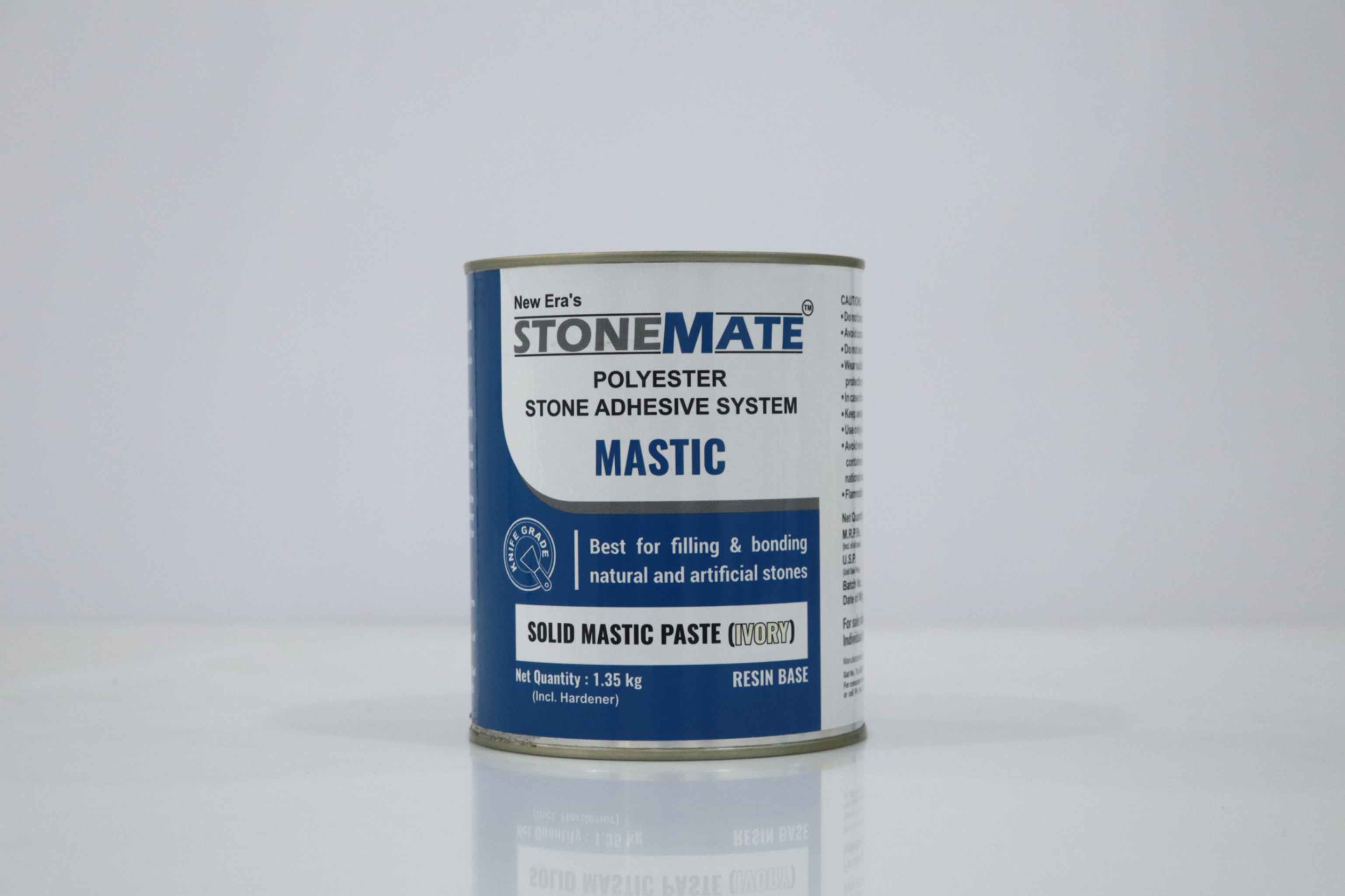 Stonemate Polyester Stone Adhesive System Matic Soft Mastic Paste (Ivory Light) - 1.5 kg Tin